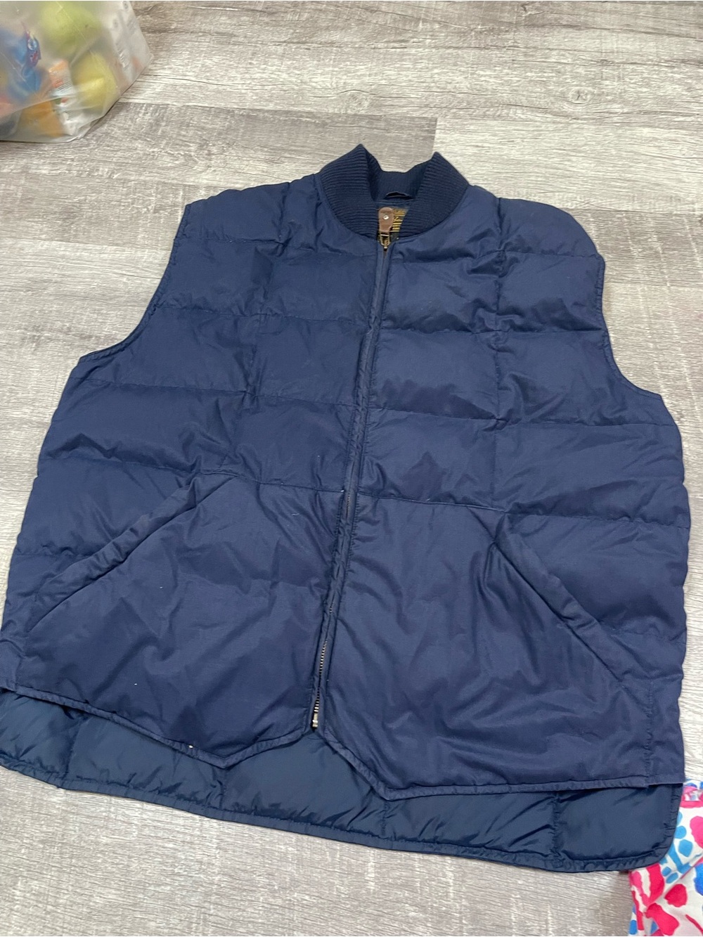 Vintage Eddie Bauer Goose Down Puffer Vest Mens XL  Navy Blue Quilted Zip